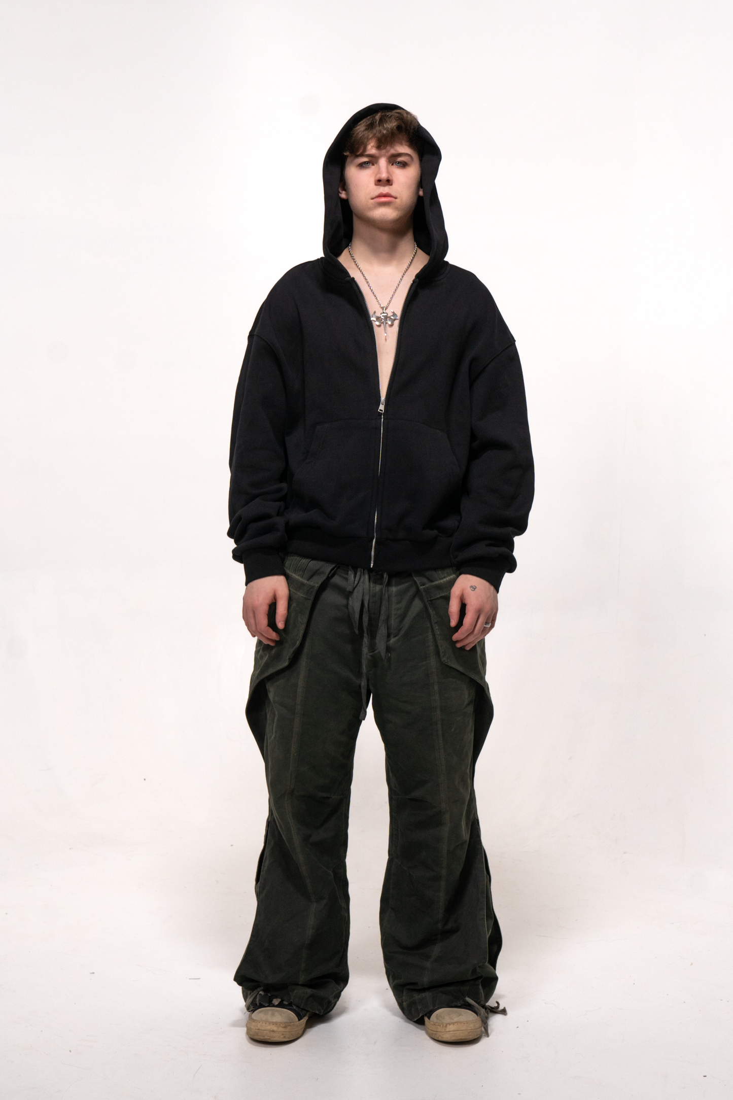 Black essentials Zip up Hoodie
