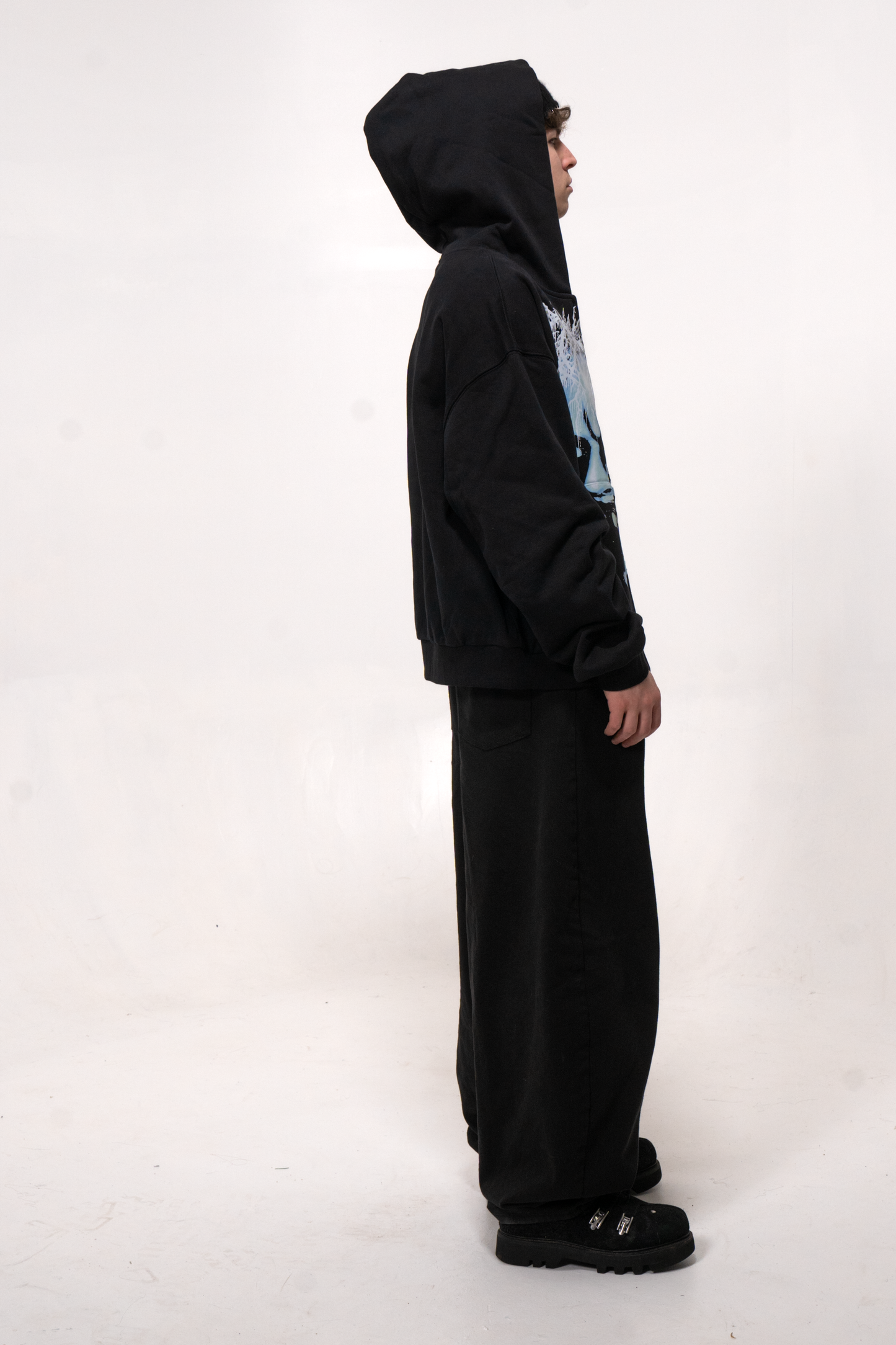 Blue face Zip up Hoodie