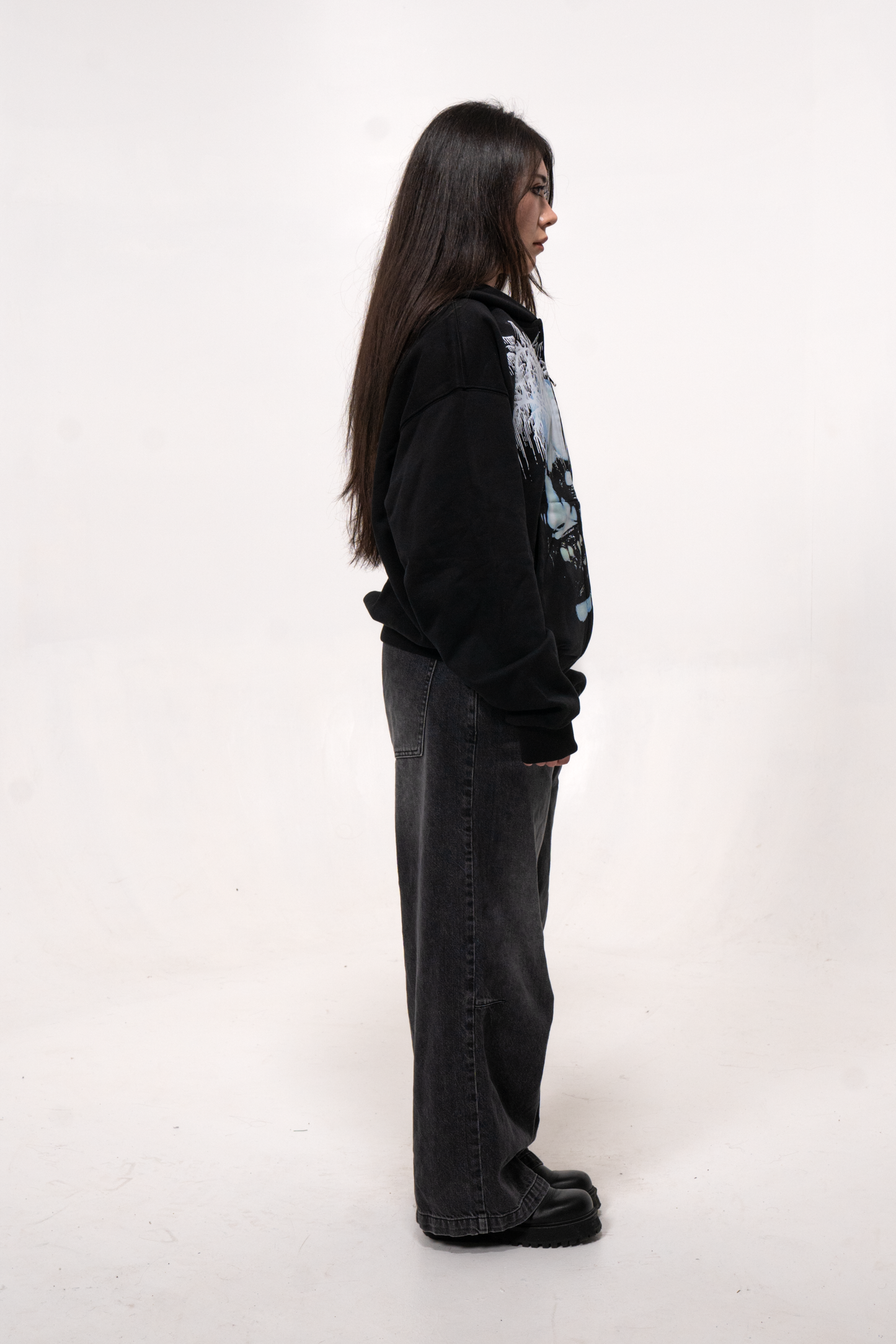 Blue face Zip up Hoodie