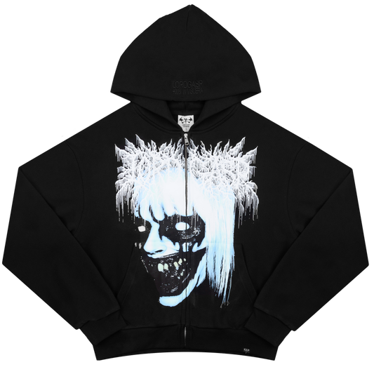 Blue face Zip up Hoodie