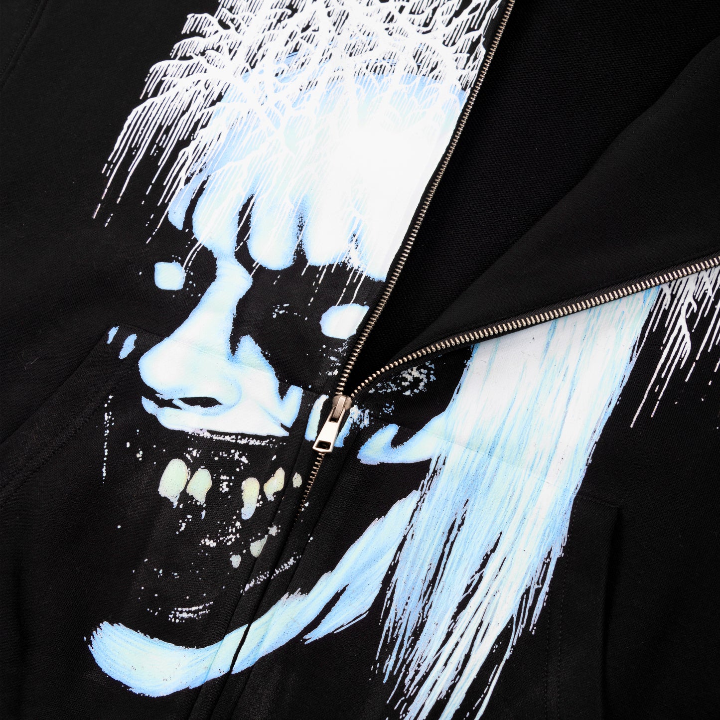 Blue face Zip up Hoodie